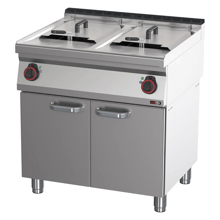 REDFOX FE 70/80 E | Elektrische friteuse 2 manden 0,8 kW/l, 17+17 l met onderkast 400 V